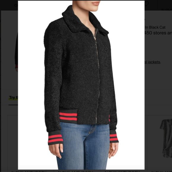 n:PHILANTHROPY Black Sherpa Varsity Bomber - Picture 6 of 6